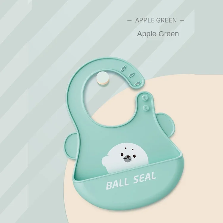 

Baby food grade silicone bib baby meal waterproof and leakproof bib