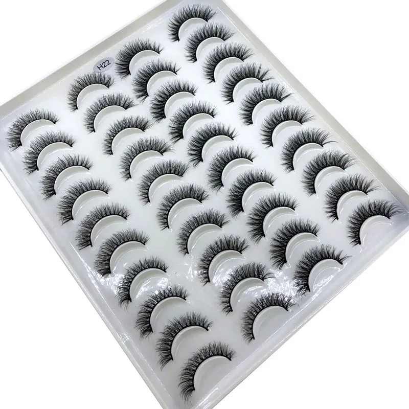 

20 Pairs Russian Strip Lashes DD Curl False Eyelashes Natural Lashes Strips Curl Pack 4 Styles Eyelashes Extensions