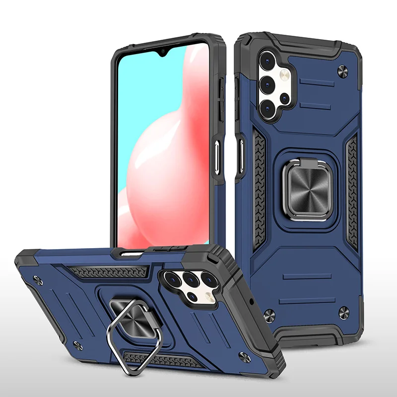 

A32 Case PC Hard Back Cover Metal Bracket Ring Magnetic Car Holder Armor Shell Military Phone Case For Samsung Galaxy A32 4G 5G