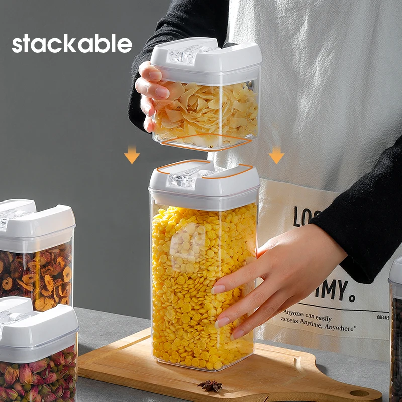 

Good Quality Food Storage Containers Collapsible Box Customized Eco-Friendly Airtight Plastic Dry Storage Container for Food, White