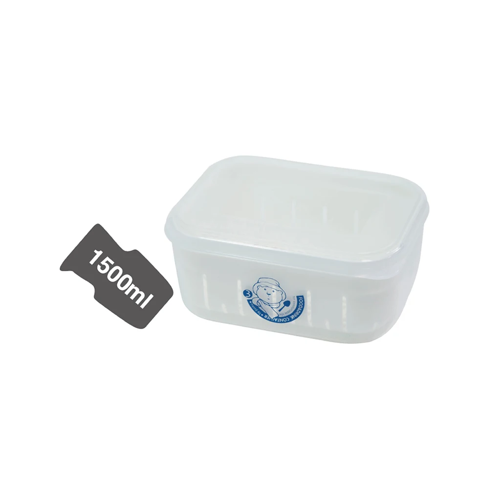 

Hot Sale Refrigerator Fruit Vegetable Drain Container With Lid #3, White