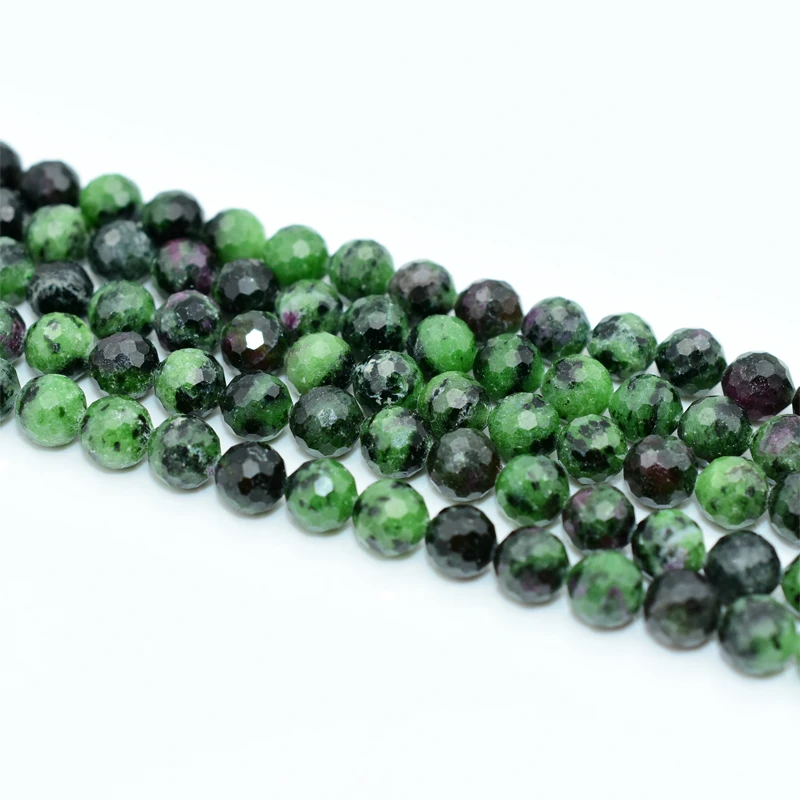 

Trade Ansurance 8mm High Quality Faceted Epidote Ruby Zoisite Loose Beads