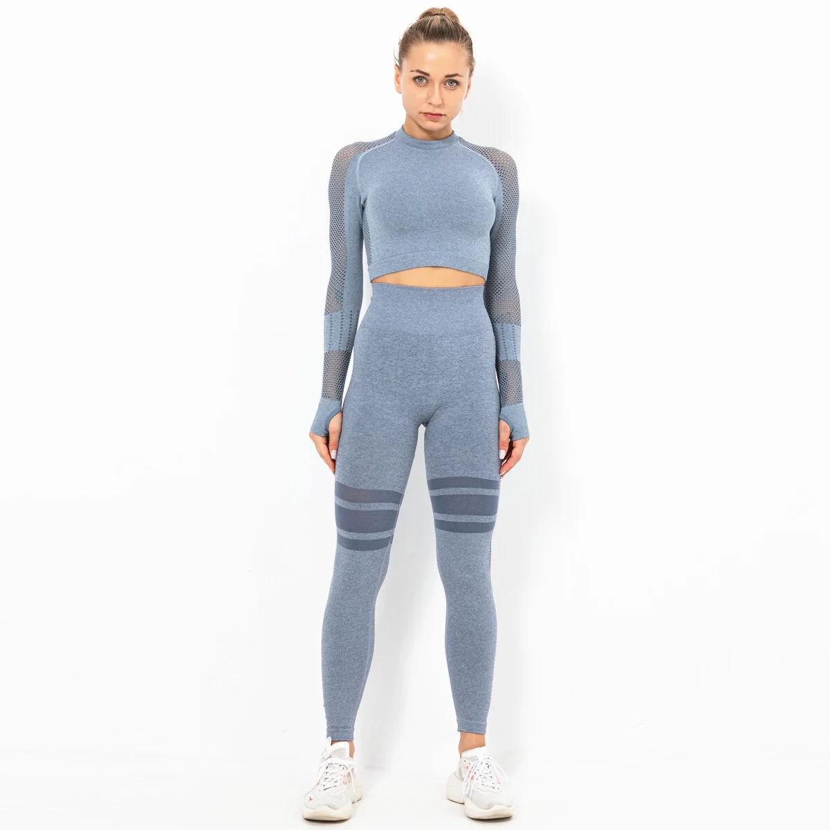 

BBLXF6034 New running fitness sexy women sports tights breathable yoga set