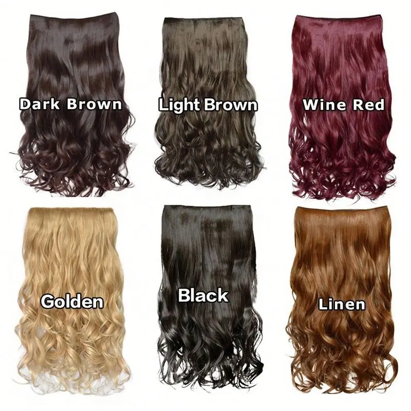 

Long Curly Wavy Synthetic Hair Extensions, Multicolor