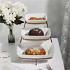 High quality custom luxury commercial restaurant rectangle wedding 3 tier bowls