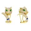 european women jewelry micro pave cz cool animal leopard earring for women