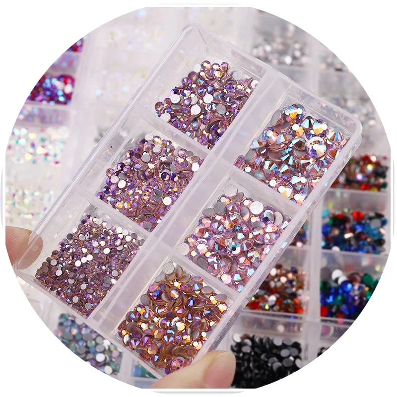 

RTS Hot Sale Luxury Nail Decoration Jewellery Charms Crystal AB diamonds Kits Nail glitter 3D Nail Rhinestone sets