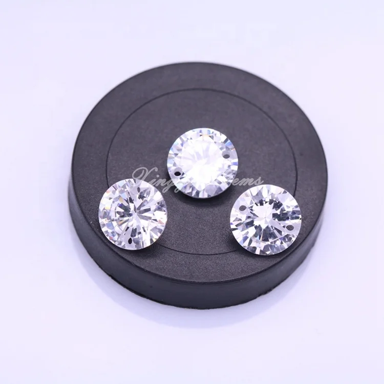 

White Round Synthetic Cz Stone Loose Cubic Zirconia Gemstone Hole cubic Zirconia price