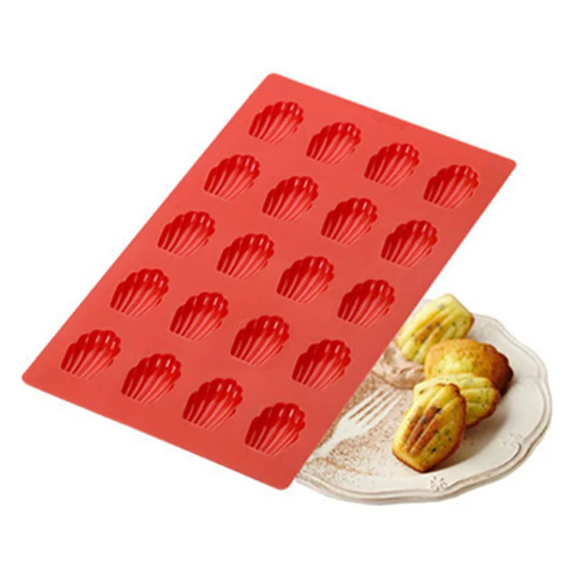 

Shell Cake Bakeware Moldes Food Grade 20 Madeleine Silicone Cake Mold Silicone Cake Mold De Silicona Para Manualidades 3d, As photo