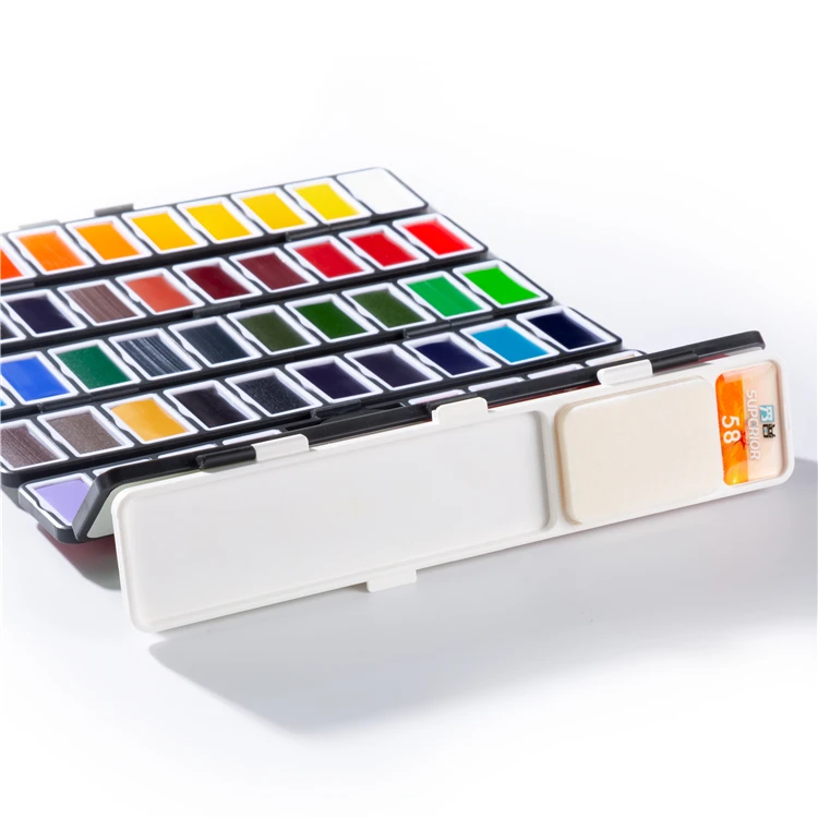 
Superior New Watercolor 18/38/58 High Quality Portable Solid Watercolor Paint Set 