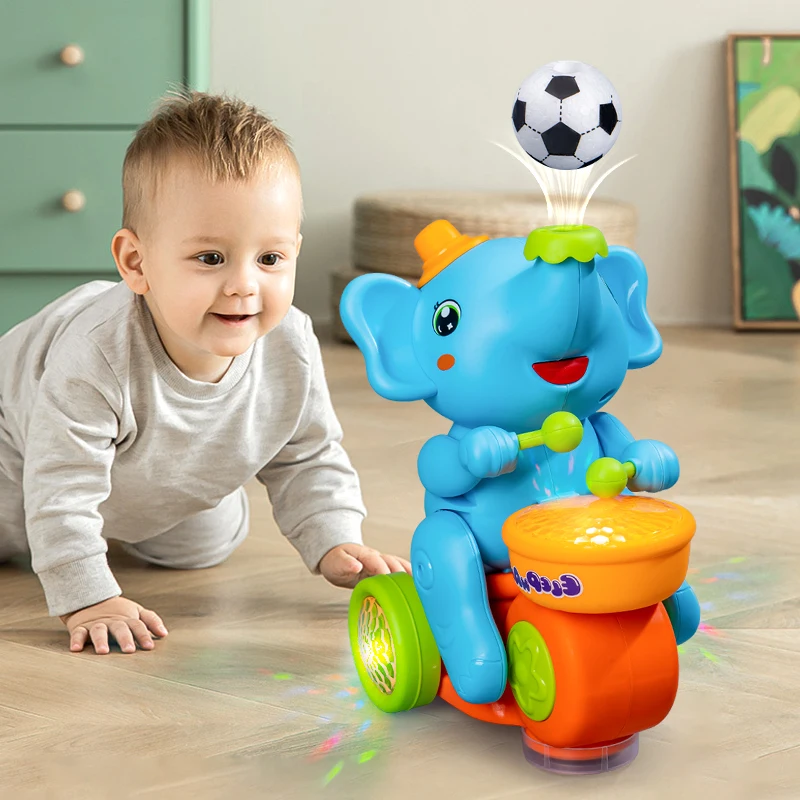 

New design dancing Musician Elephant Toy With Music And Flashing Light Kids Electric Toys Play The Drum Animal Toys For Kids