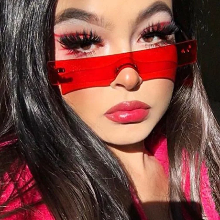 

Rectangle Sunglasses Women Fashion Luxury Designer Clear Small Lens Sun glasses Shades UV400, Picture