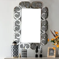 

New Arrival Wholesale Hanging Crushed Diamond Vanity Decor Wall Mirror Bathroom Mirrored Furniture Hollywood Mirror Led Mirror