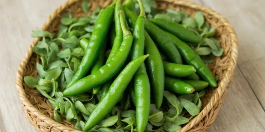 Garden plot with growing Turkish green pepper plants