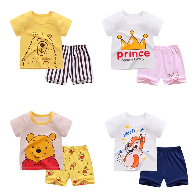 

New Short sleeve Kids Clothes Baby Boys Short Sleeve Cotton Pajamas Sets Children Sleepwear, Picture shows