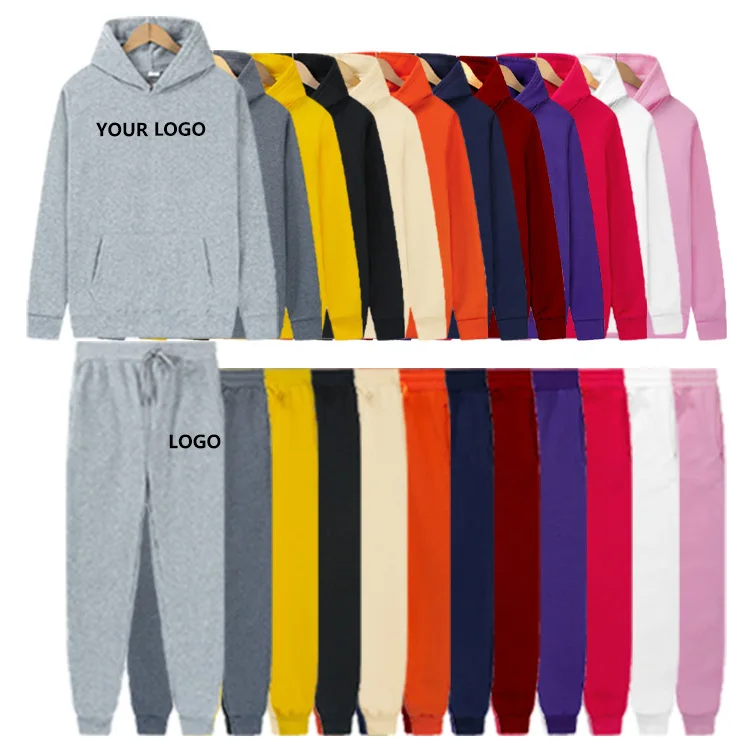 

High Quality Pullover Sweatshirt Custom Hoodie Sets Unisex Hoodies With Jogers Set Sweatpants And Hoodie Set