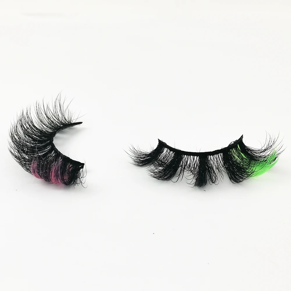 

New strip lash Russian colored eyelashes 2022 hot selling colorful faux mink lashes new trend strip eyelash with private label