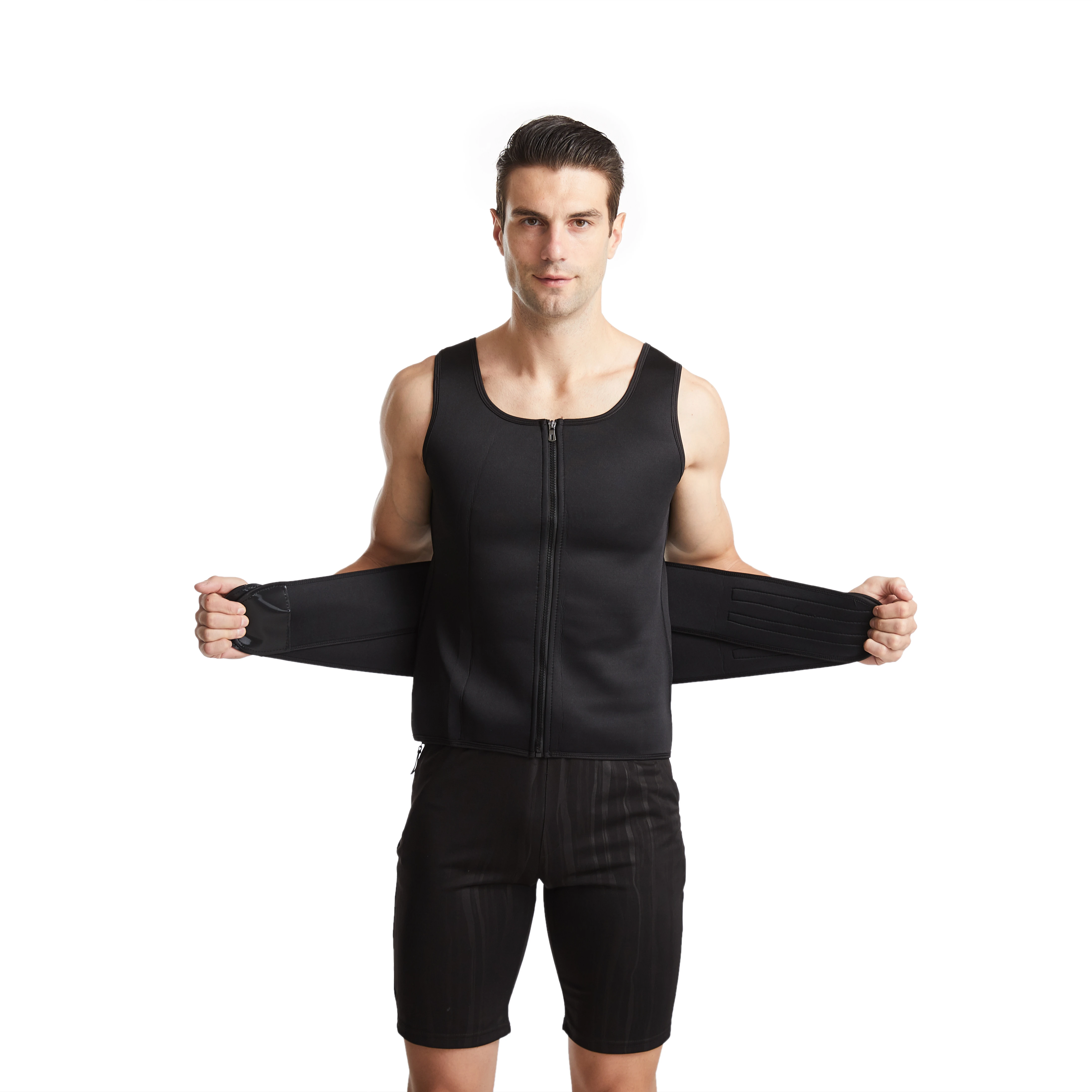 

Miket High Quality Waist Trainer Neoprene Slimming Vest Fitness Suit Sauna Vest For Men, Black