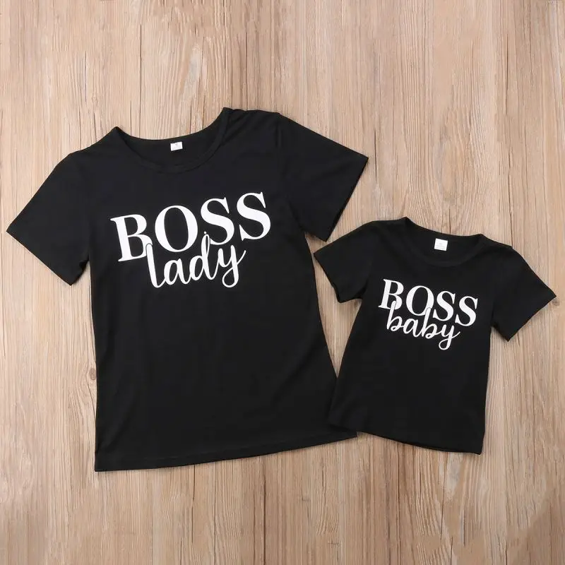 

Mommy and Me Tshirt Mother Daughter Son Outfits Cute Family Matching Women T-shirt boss lady set, Mommy and me outfits&