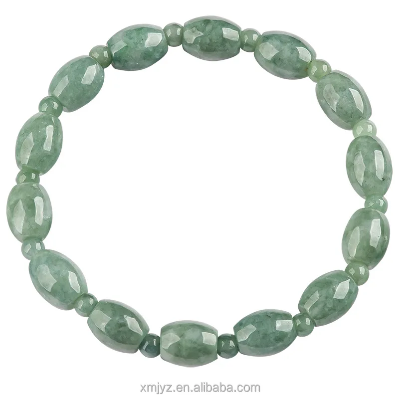 

Certified Grade A Authentic Naturaljade As Right As Rain Bracelet Bean Jade Barrel Bead Bracelet High-End Women Bracelet