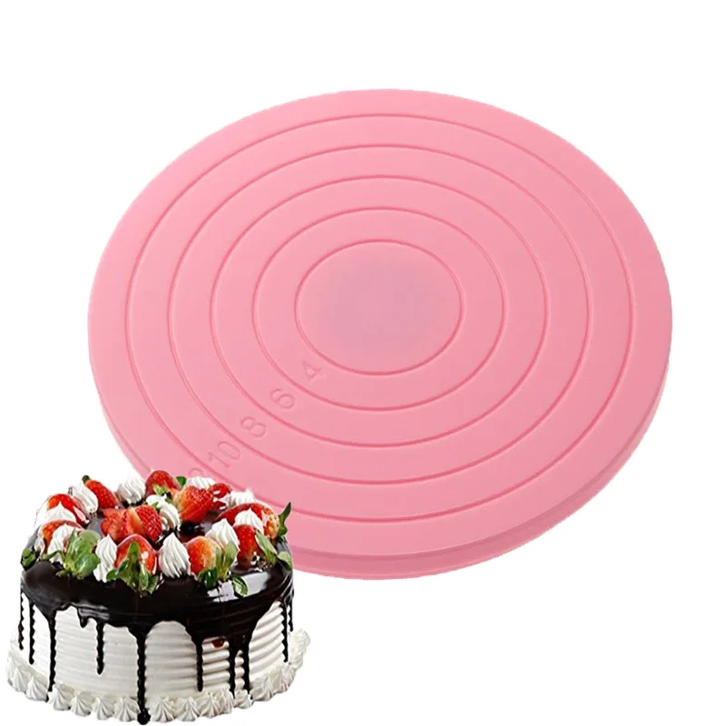 

Cookies pan baking tool plastic cake plate turntable rotating anti-skid round cake stand cake decorating, White