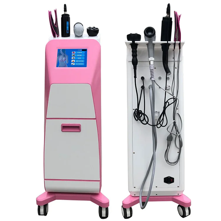 

Hot Sale Breast Machine Vacuum Sucking Enhancer Glass Cupping Therapy Set Butt Lifting Buttocks Vacuum Therapy Machine, White + pink