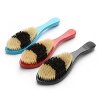

beard comb custom logo Processing Man's Bristle Hair Brush Arc Curved Beard Comb Solid Wood Hard 360 Wave Curve Brush