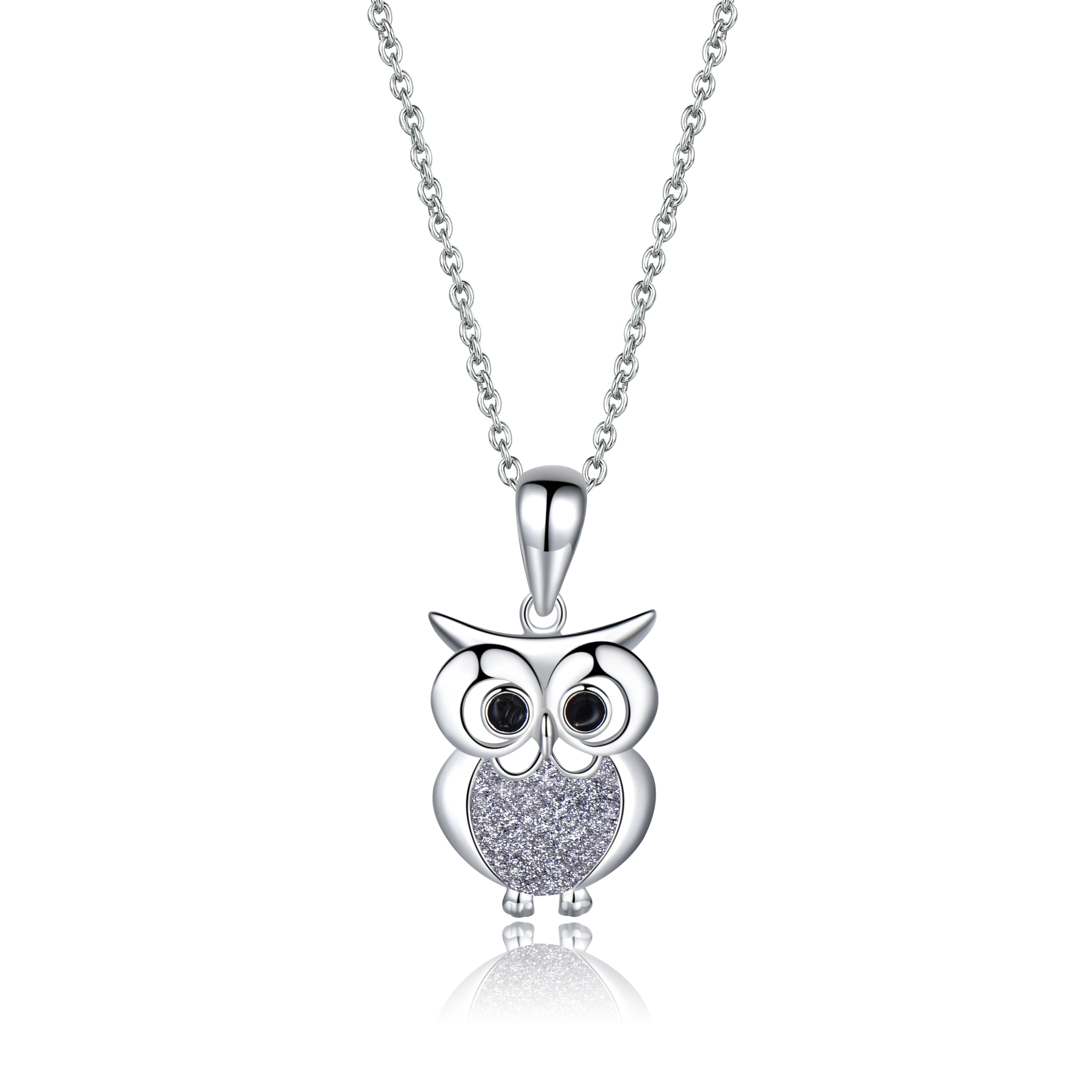 

Best Quality Single Face Sterling Silver Owl Pendant Lovely Silver Plated Owl Necklace fashion jewelry necklaces