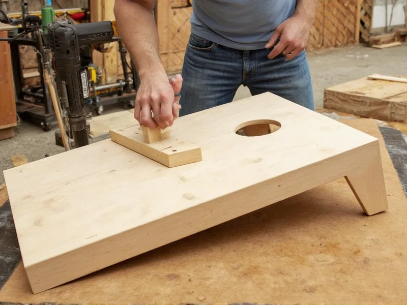 Drilling perfect 6-inch hole for cornhole board with hole saw