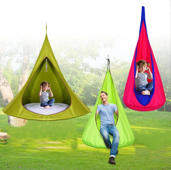 

Outdoor Foldable Camping Kids Adult Swing Seat Hammock Hanging Tree House Tent For Garden