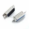 Welding wire DB15 female male serial port socket welding wire type two rows of 15 core plugs blue plastic VGA connector