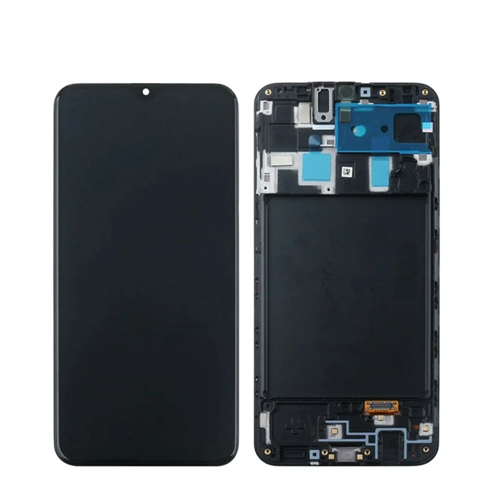 

100% New aftermarket TFT full lcd screen and digitizer assembly with frame for samsung A20 A205 Black