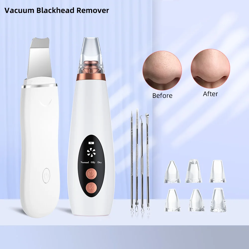 

home beauty equipment electronic ultrasonic peeling facial cleaner face sonic scubber machine blackhead facial scrubber, White