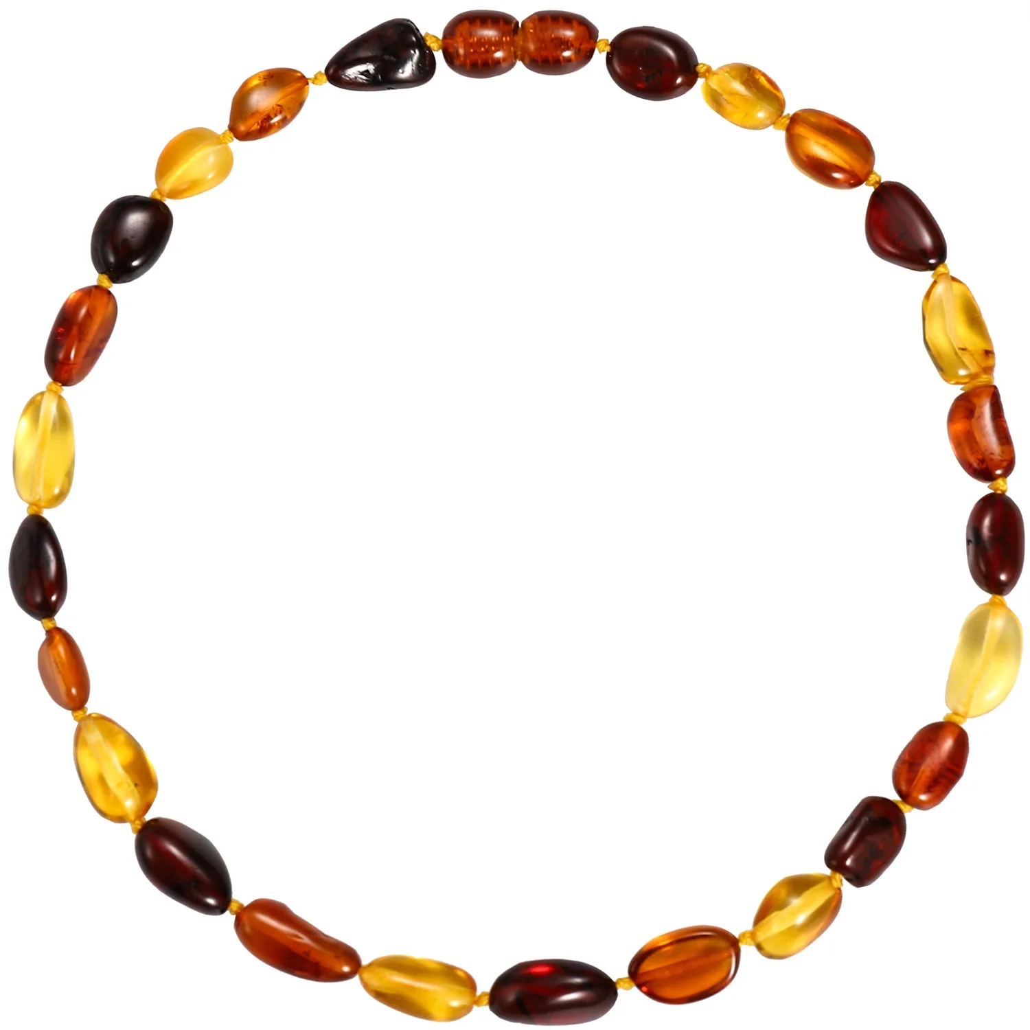 

DY Fashion new born baby gift Real Amber Necklace multicolor 5-7mm bean baltic Amber Teething Necklace for Babies