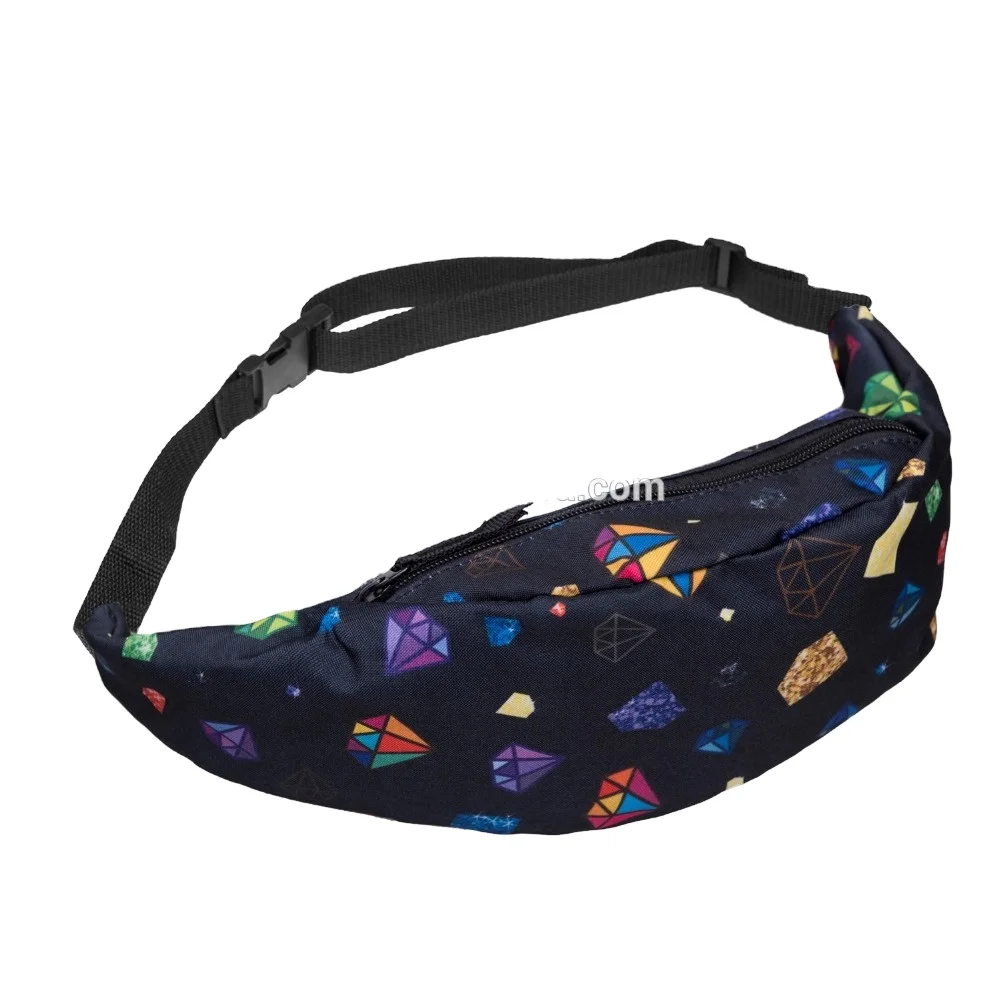 

Factory Hot Sale 3D Fullprint Color Diamonds Polyester Waist Bag, Color print