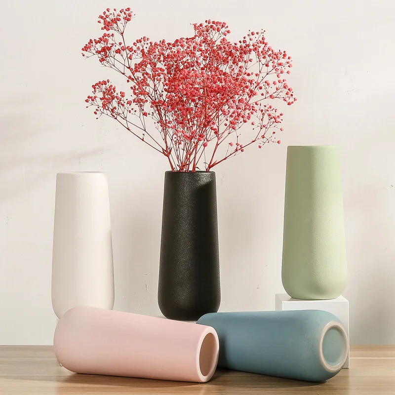 

ins Nordic white ceramic creative simple dried flower vase home decoration living room flower arrangement flower ornaments