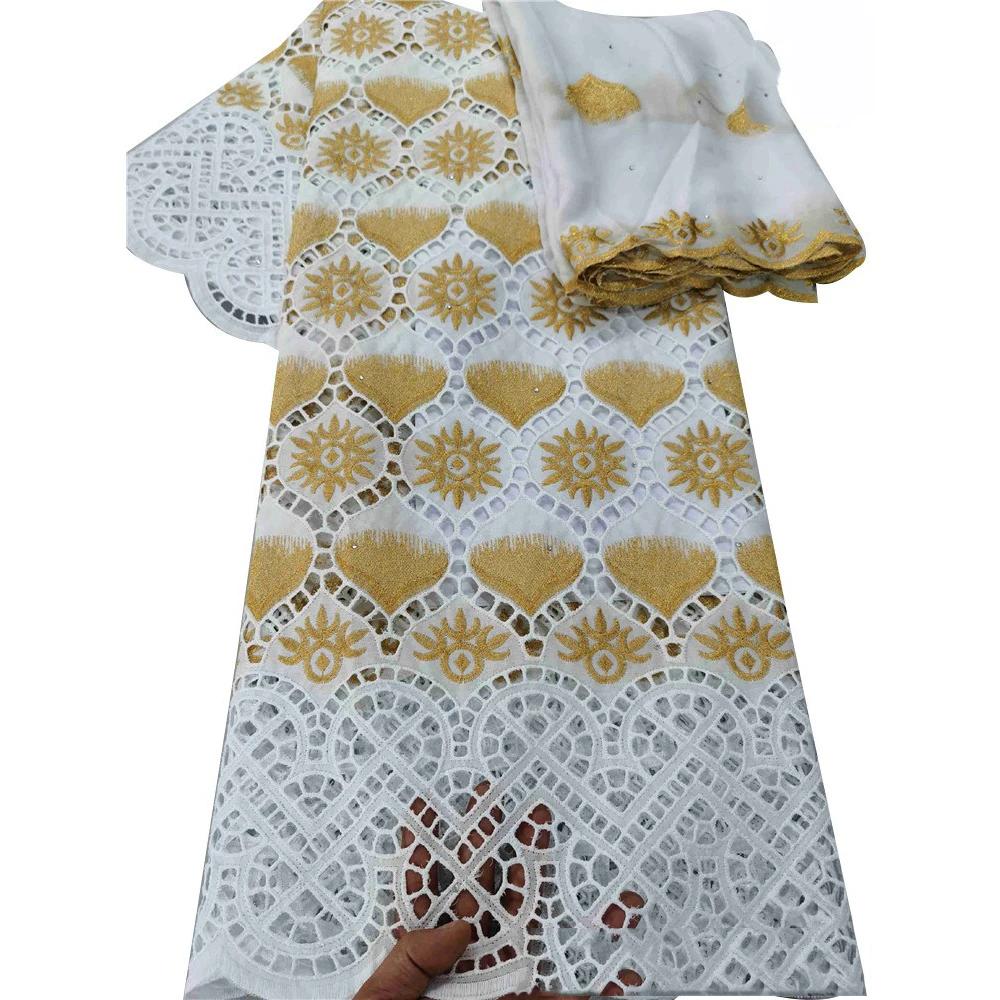 

Beautifical 100% cotton fabric nigeria lady lace dress ML19R338, Customized