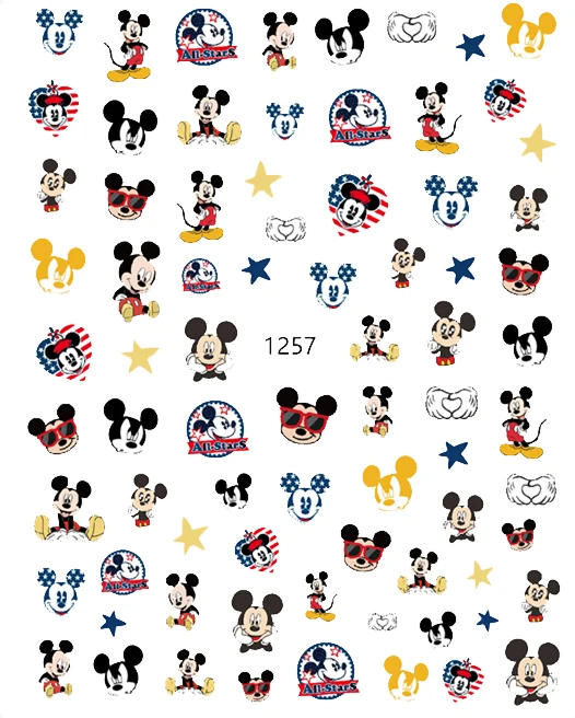 

JOYFUL Spot new children's Mickey Mouse nails cute Mickey Mouse nails DIY decorations nail stickers 1257-1262, Colorful