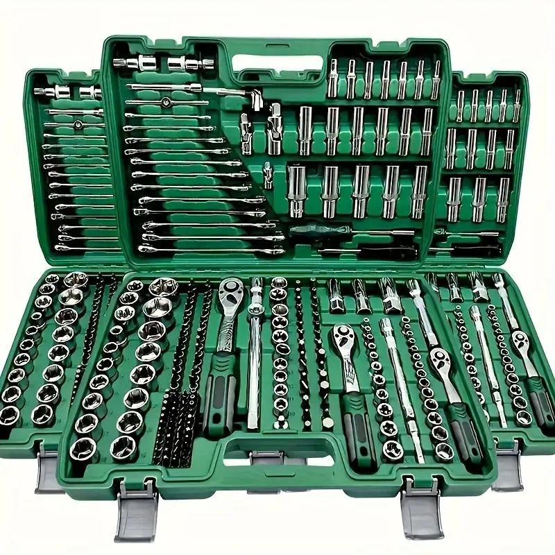 216-Piece DIY Auto Repair Tool Kit Hand Power Source Ratchet Wrench Set OEM Customized for Car Bike Garden Maintenance CR-V
