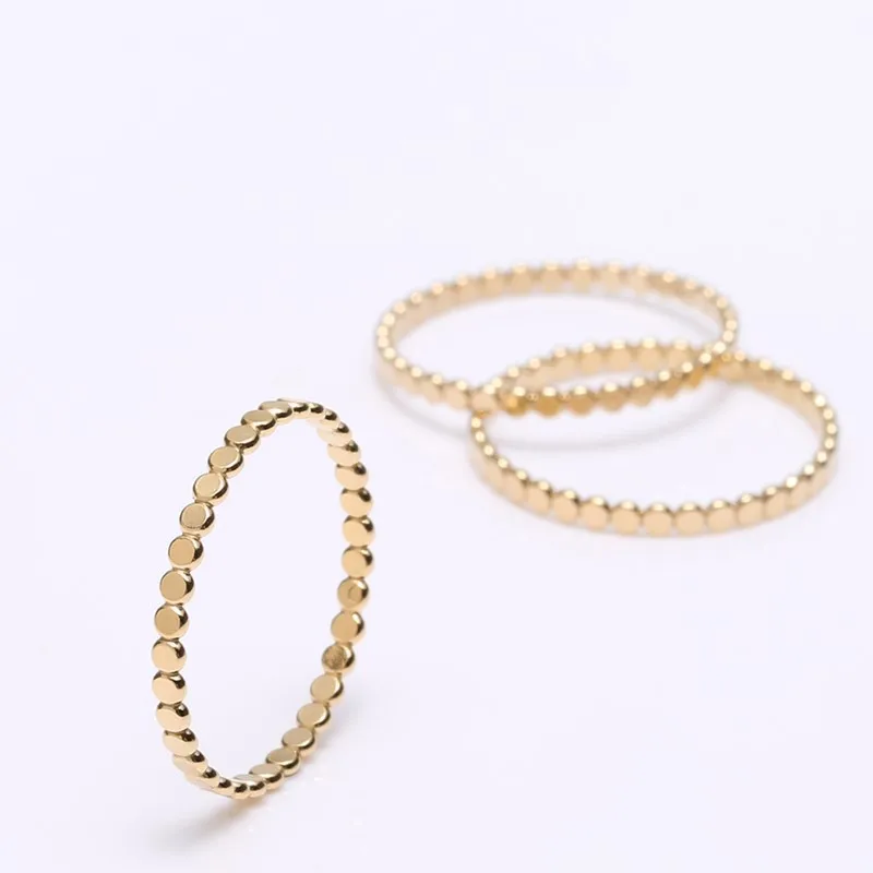 

Excellent Quality 14K Gold Filled Knuckle Flat Beaded Rings Jewelry No Tarnish Boho Style for Women