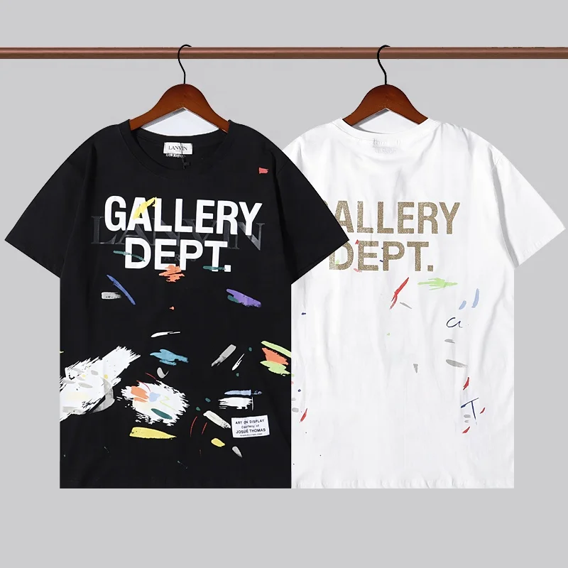 

Gallery Dept 21ss joint splash ink foam printing short-sleeved T-shirt white couple round neck cotton T-shirt shirt