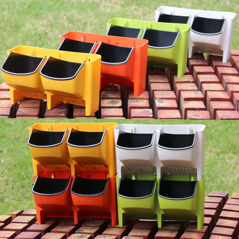 

2021 New Vertical hydroponic half wall flower pots ceramic vase set flower pots indoor