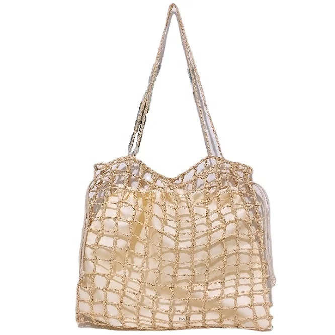 

Wholesale hollow out large straw tote bags hollow out color summer women handbags, Customerized