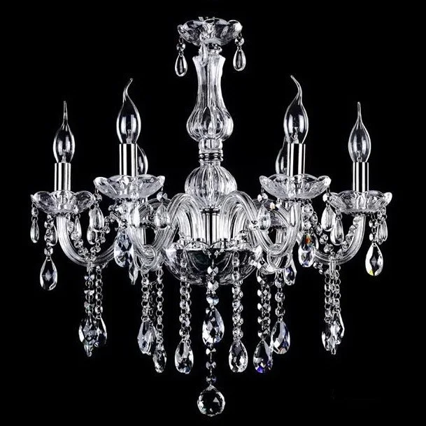 22'' inches Guzhen Factory wholesale small pendant decorative crystal lights 6 arms chandelier