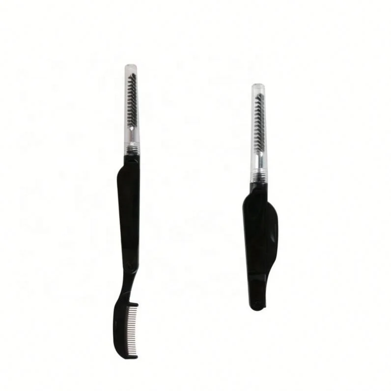 

Women Portable Mini Facial Folding Foldable Eyelash Cleaning Brush, Black