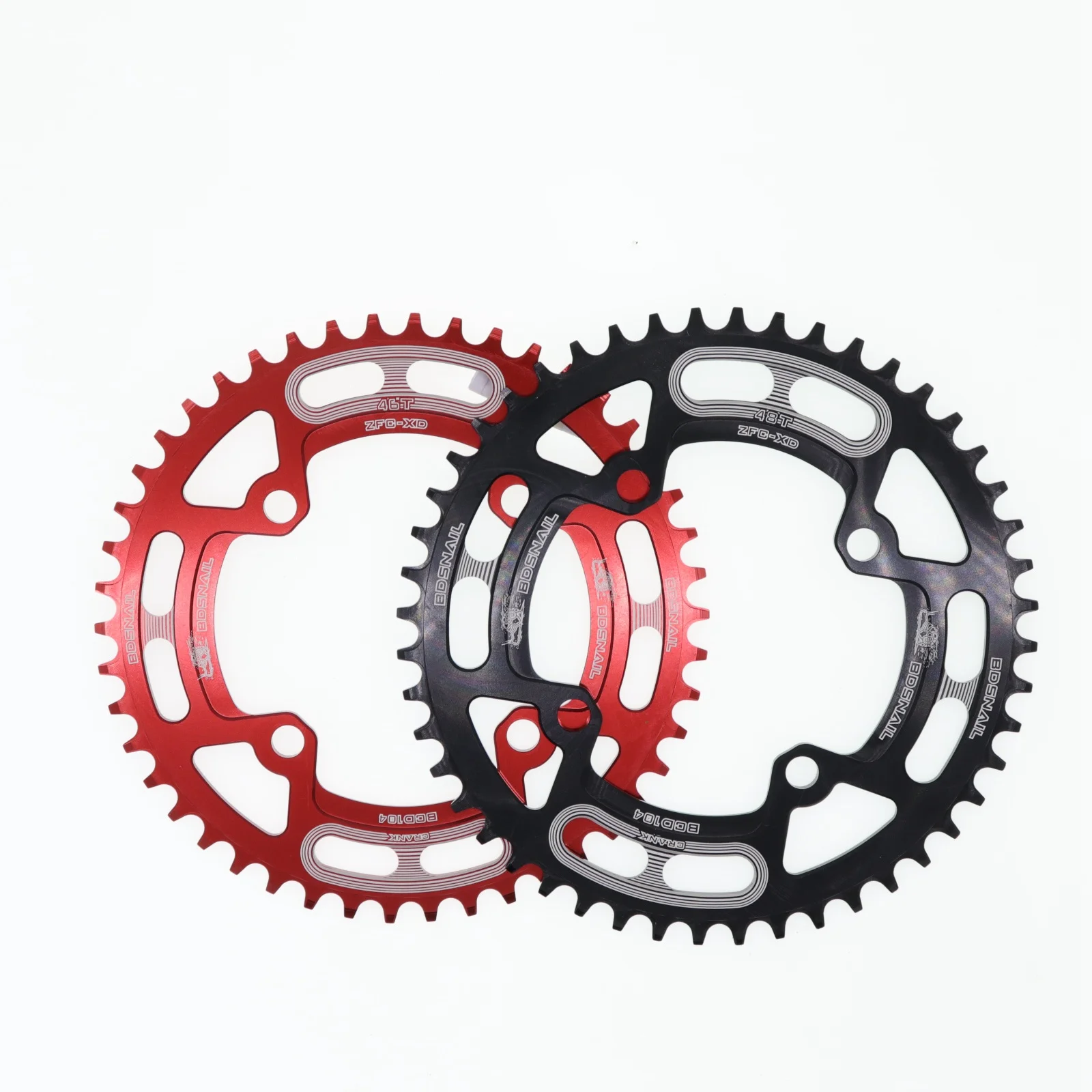 

SNAIL Chain ring 104 BCD round 30t 32t 34t 36t 38t 40t 42t 44t 46t 48t 50t 52t tooth single tooth plate MTB Mountain bike 104BCD, Black red