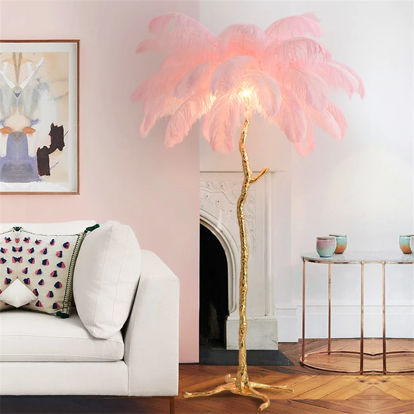 ostrich feather floor lamp