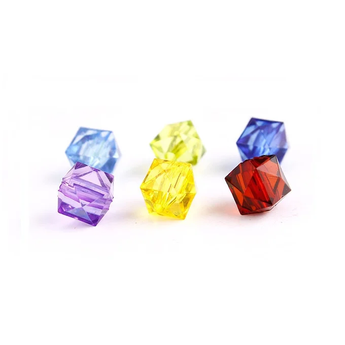 

Wholesale  Faceted Cube Acrylic Beads for DIY jewelry making, Multicolor