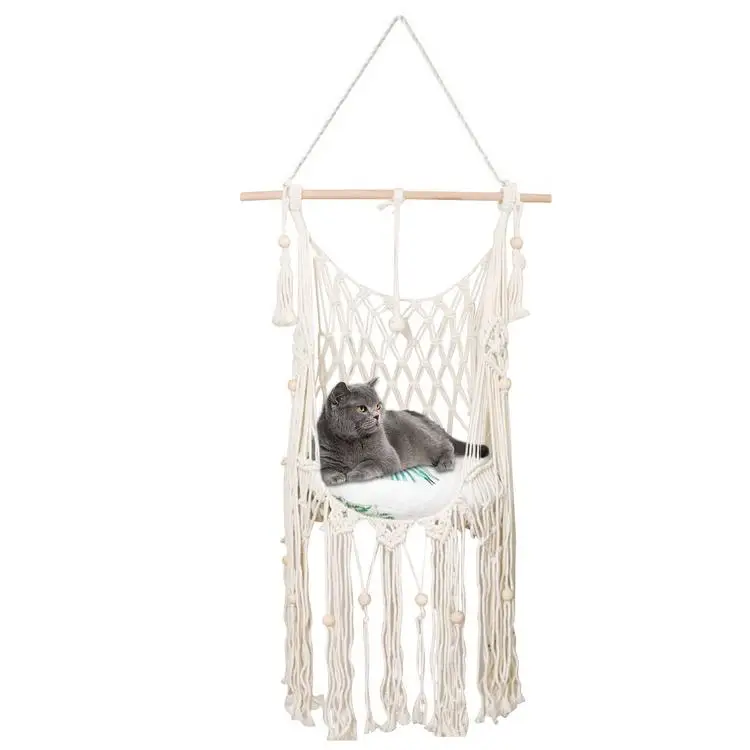 

Cat Hammock Bed Handwoven Swing Bed Pet Hanging Hammock for Home Decoration