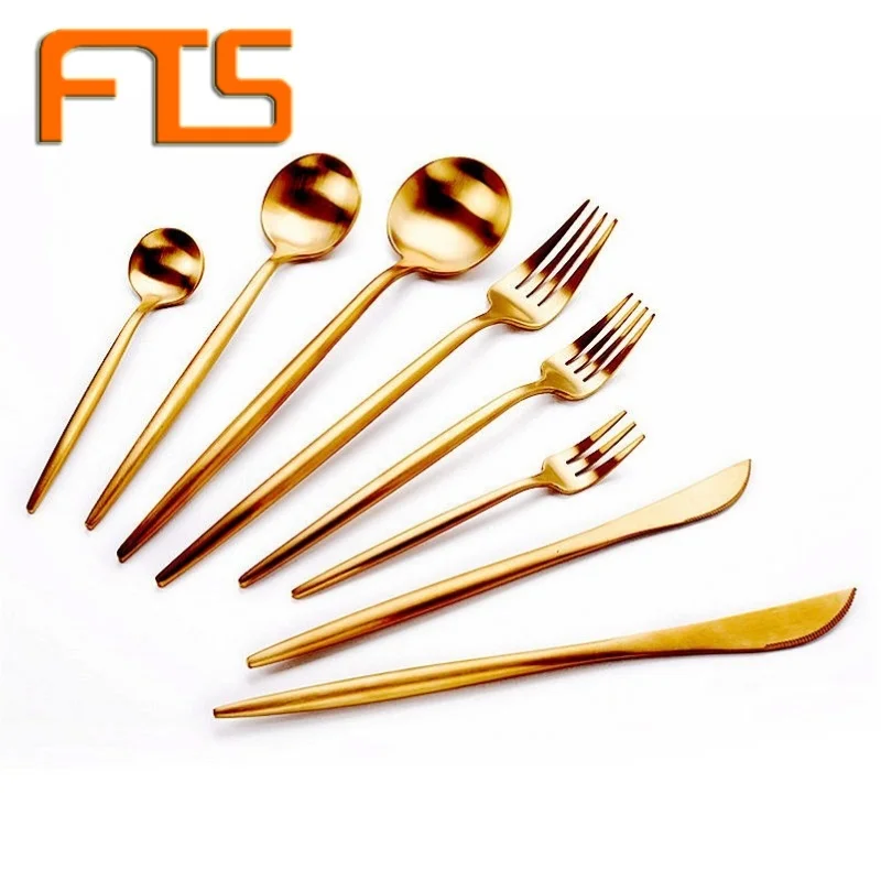 

FTS Cutlery Stainless Steel Set Kitchen Restaurant Silver Metal Party Luxury Bulk Custom Hotel Flatware Sets